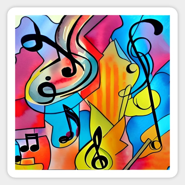 Music - Colorful Abstract Sticker by ArtistsQuest